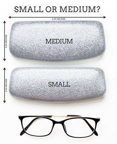 SPUNKYsoul Eye Glasses Case Girl Sparkle Smooth Glitter Hard Shell Eyeglass for Women - color: Red, size: Large