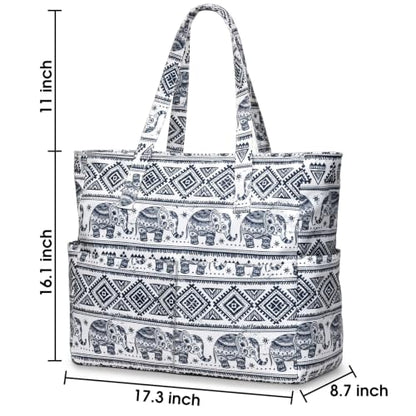 oscaurt Beach Bags for Women Large Waterproof Sandproof Beach Tote Swim Pool Bag with Zipper for Travel Vacation Essentials - color: Elephant