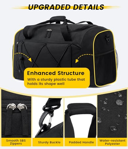 Vorspack 25 Inches Structured Gym Bag with Shoe Compartment, Black - color: Black, size: 25 Inches