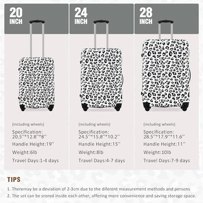 Merax Luggage Sets 3 Piece,Hardside Expandable Suitcase Set 20+24+28 IN - color: Leopard White Black, style: 3-piece Set(20/24/28)