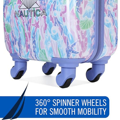 NAUTICA Kids 18" Hardside Carry-on Suitcase with Spinner Wheels, Pastel Shell - color: Pastel Shell