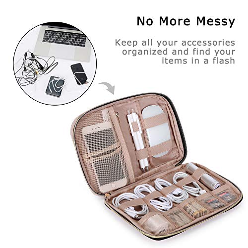 BAGSMART Large Electronics Travel Organizer Case for Women, Pink - color: A-Pink