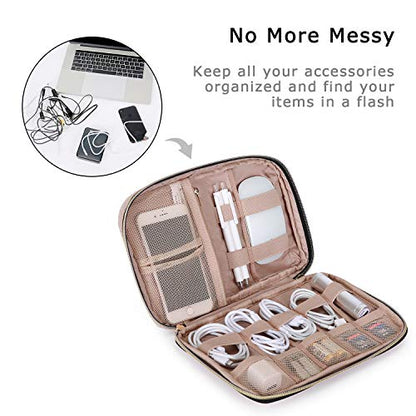 BAGSMART Large Electronics Travel Organizer Case for Women, Pink - color: A-Pink