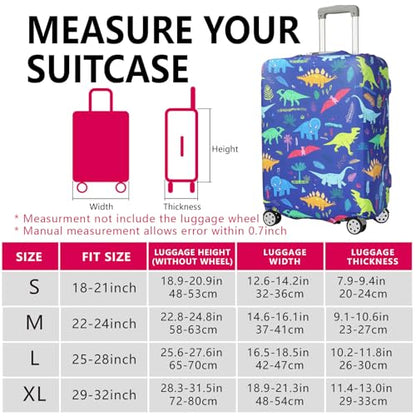 Luggage Cover, Dinosaur, L (25-28 Inch) - color: Dinosaur, size: L