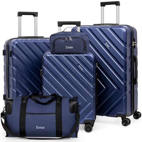 Eeeza Luggage Sets,5 Piece (20"/24"/28"/DB/TB) Blue - color: PorscheBlue