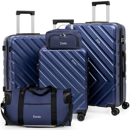 Eeeza Luggage Sets,5 Piece (20"/24"/28"/DB/TB) Blue - color: PorscheBlue