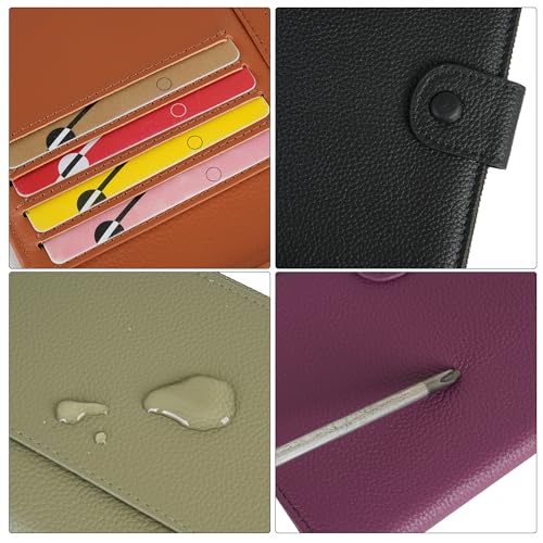 Leather Passport Cover Wallet Travel Essentials Holder with Zipper Pocket - color: Light Green