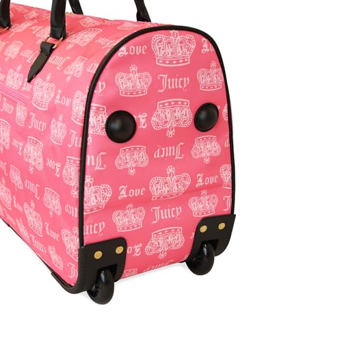 Juicy Couture Cherry Rolling Duffel, 22in - color: PINK LEMONADE/CROWN