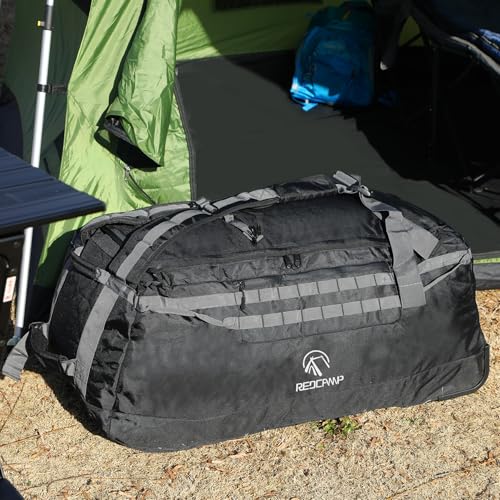 REDCAMP 140L Large Collapsible Rolling Duffel Bag with Wheels for Vacation - color: Black 140L‑2 Wheels