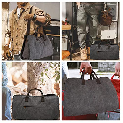 2 In 1 Convertible Garment Bag, Carry On Suit Duffle Bag For Men & Women - color: Gray