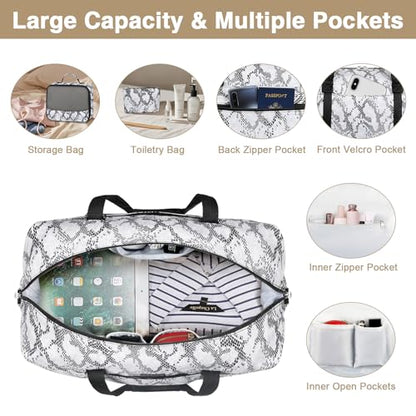 IBFUN Weekender Bags for Women, 21" Travel Duffle Bag with Shoe Compartment - color: E5-Grey