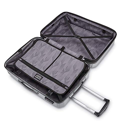 Samsonite Winfield 3 DLX Hardside Expandable Luggage with Spinners, Silver, Checked-Large 28-Inch - color: Silver, size: Checked-Large 28-Inch