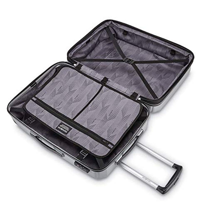Samsonite Winfield 3 DLX Hardside Expandable Luggage with Spinners, Silver, Checked-Large 28-Inch - color: Silver, size: Checked-Large 28-Inch