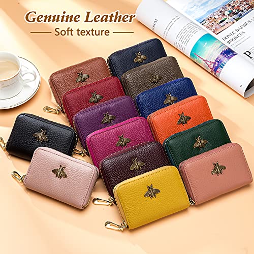 imeetu RFID Credit Card Holder, Small Card Wallet Women, Leather Card Case - color: Lite - Peacock Blue, size: Lite