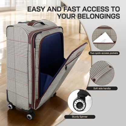 2-Piece Softside Luggage Set（20/26in）, Expandable,TSA LOCK - color: COLOR-7