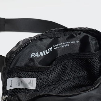 Pander Nylon Fanny Pack for Women, Two-Way Zipper Crossbody Bag - color: Grey Leopard