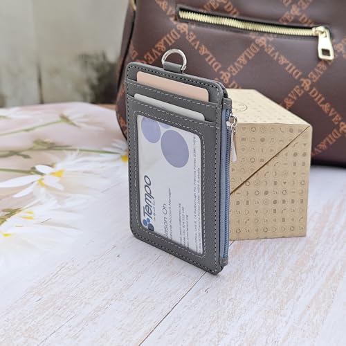 Slim Minimalist Faux Leather Front Pocket Credit Card Holder Wallet - color: D