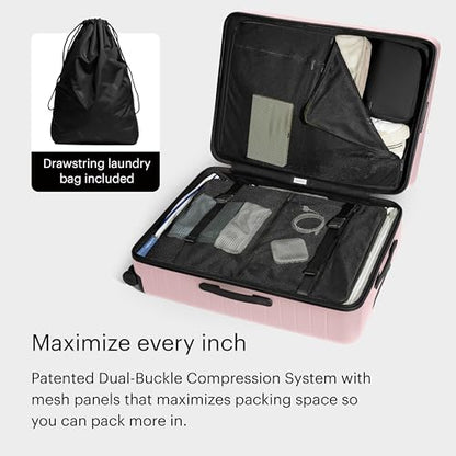 Away Large Checked Luggage, 29-inch Lightweight Hardside Spinner Suitcase - color: Blush Pink