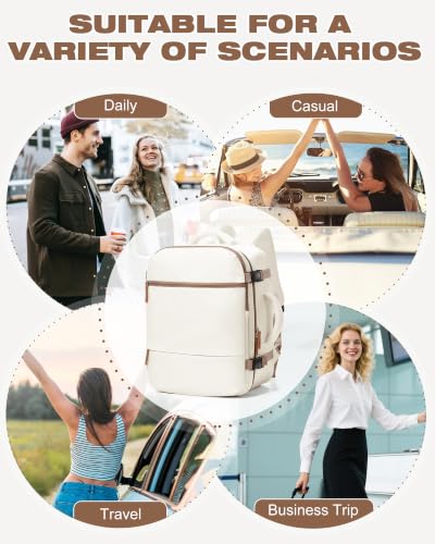 suradar Travel Backpack for Women Men Carry on Backpack - color: A1-beige Brown