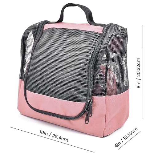 The Fine Living Co. Portable Shower Caddy Hanging Mesh Shower Caddy,10x4x8" - color: Pink
