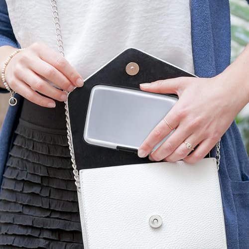 Mayski 2 Pack Credit Card Holder for Women RFID Blocking Wallet, Silver - color: Silver