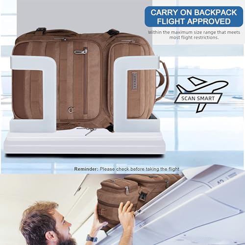 WITZMAN Canvas Travel Backpack for Men Multiple Pockets - color: Brown