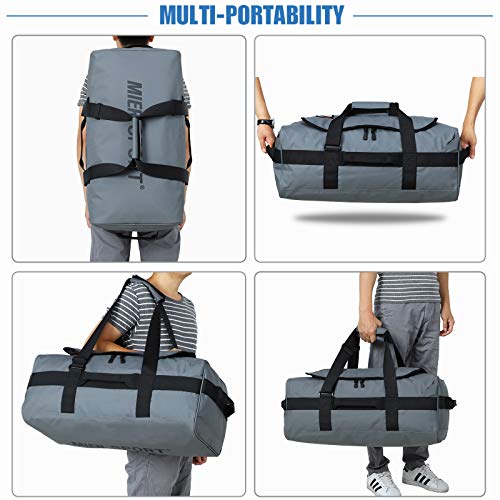 MIER 40L/60L/90L Water Resistant Backpack Duffel, Heavy Duty Duffle Bags - color: Gray, size: 90l