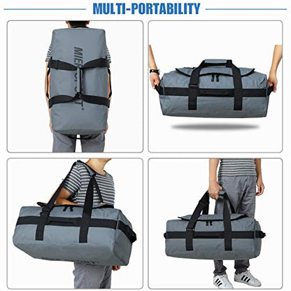 MIER 40L/60L/90L Water Resistant Backpack Duffel, Heavy Duty Duffle Bags - color: Gray, size: 90l