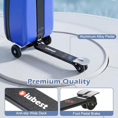 Scooter Luggage for Kids Removable & Foldable Ride on Suitcase-Blue - color: Blue