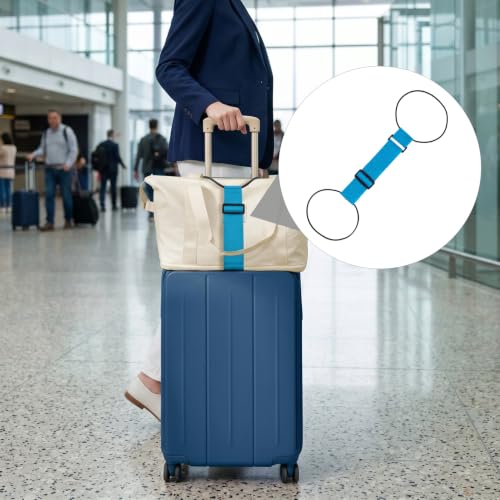 2 Pcs Blue Luggage Connector Straps, Adjustable Straps for Suitcases - color: Blue, 2pcs