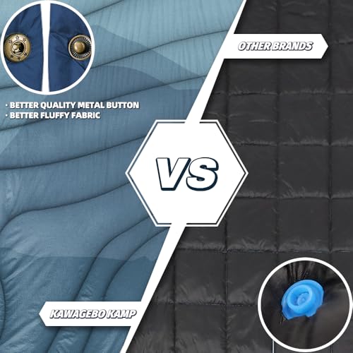 Large Camping Blanket with Sherpa Lining 78"x 56" - color: Hooded - Blue Cloud Valley, size: 78 x 56 inches-Sherpa
