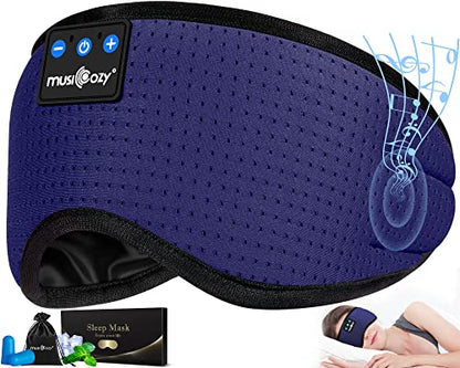MUSICOZY Sleep Headphones Bluetooth 5.4 Sleep Mask with HD Sound - color: Blue