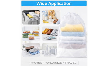 InfinitePack Large Transparent Shoe Bags for Travel, Portable Shoe Bags, Shoes Pouch Storage Organizer with Drawstring for Men & Women aClear Window Shoes Pouch with Rope - size: 4"x6"(100pcs)