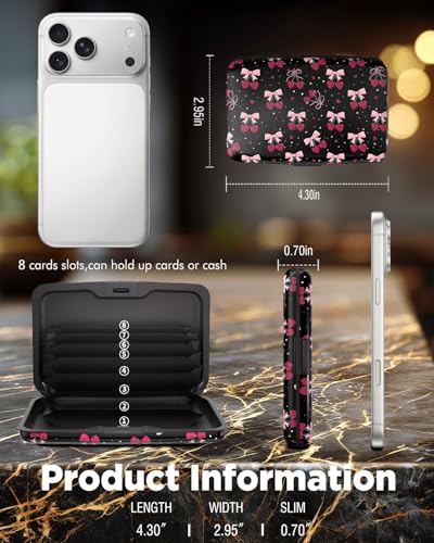 Maicican RFID Blocking Aluminum Credit Card Holder - color: Card holder wallet - Cherry