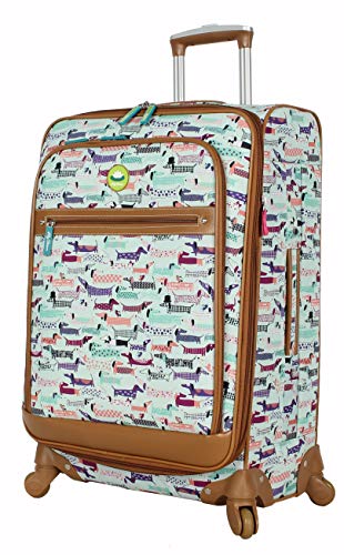 Lily Bloom Luggage 24" Expandable Design Pattern Suitcase With Spinner Wheels For Woman (24in, Totally Paw Some) - color: Totally Paw Some