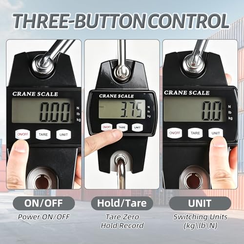 Digital Hanging Scale, 1100lb/500kg Crane Scale, Handheld - color: Black-1100lb