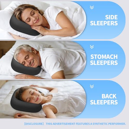 Memory Foam Ear Piercing Pillow with Hole for CNH & Pressure Sores - color: Black