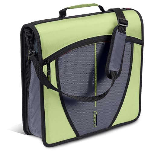 Case-it School Zipper Binder | 3-Inch O-Rings | 600-Sheet | D-146 Key Lime - color: M Green Lime, size: 1 Pack