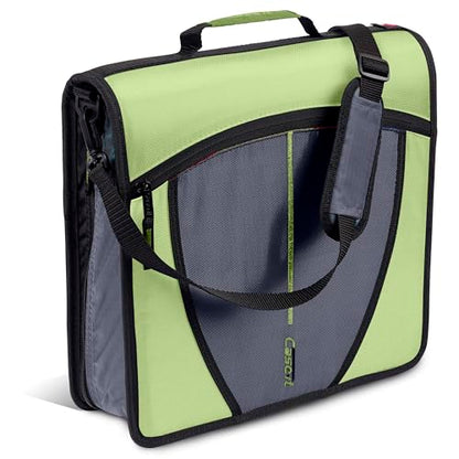 Case-it School Zipper Binder | 3-Inch O-Rings | 600-Sheet | D-146 Key Lime - color: M Green Lime, size: 1 Pack