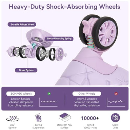 Somago 3 Piece Expandable Luggage Set with Brake Wheels & Cup Holder, 20/24/28 Inch Hardside Spinner Suitcase Set with TSA Lock, Star Moon Pattern Travel Collection for Family Vacation,Light Purple - color: Light Purple, size: 3 PCS Set (20in/24in/28in)