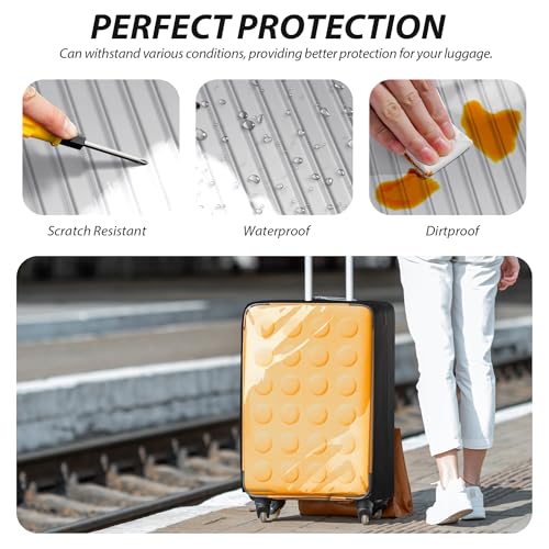 Veki Clear Luggage Covers for Suitcase TSA Approved, PVC Suitcase Cover, 24 - size: 24