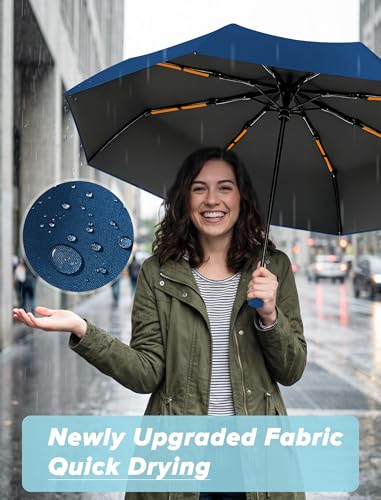 Yoobure Travel Compact Umbrellas for Rain, UV Umbrella for Sun Protection - color: Dark Blue-Just 1pc