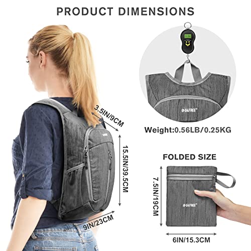 G4Free 10L Hiking Backpack Small Travel Hiking Daypack Lightweight Packable Backpack Casual Foldable Shoulder Bag - color: Dark Grey