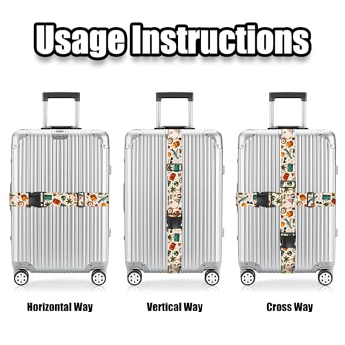 Nuxovilar Luggage Straps Set for Suitcase 1.96x71in Polyester - color: YCH00133, size: 1.96"x70.86"