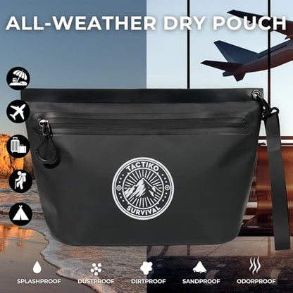 Tactiko 3L Heavy-Duty Zipper Pouch – Splash-Resistant Gear Organizer - color: Black