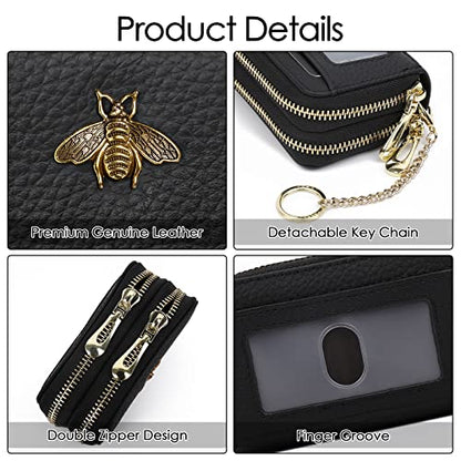 imeetu RFID Credit Card Holder, Small Card Wallet Women, Leather Card Case - color: Max - Peacock Blue, size: Max