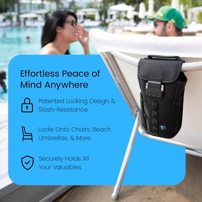 Portable Travel Safe Anti-Theft Cut-Resistant Beach Pool Lock Box - color: Black, size: Classic