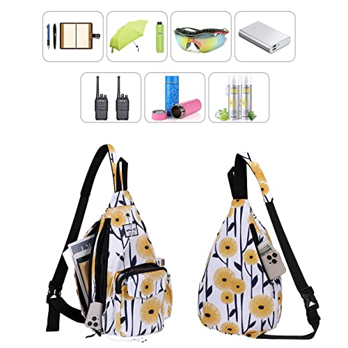 Backpack Sling for Women Anti-Water Crossbody Bag Inclined Adjustable Pack - color: Dandelion