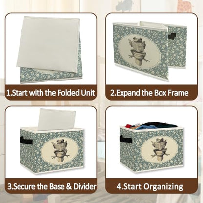 Funny Frog Bathroom Storage Bins Box Collapsible Basket - color: Color31