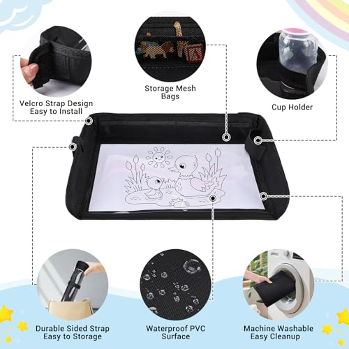 COOLBEBE Airplane Tray Table Cover, Foldable Travel Tray Cover - color: Black